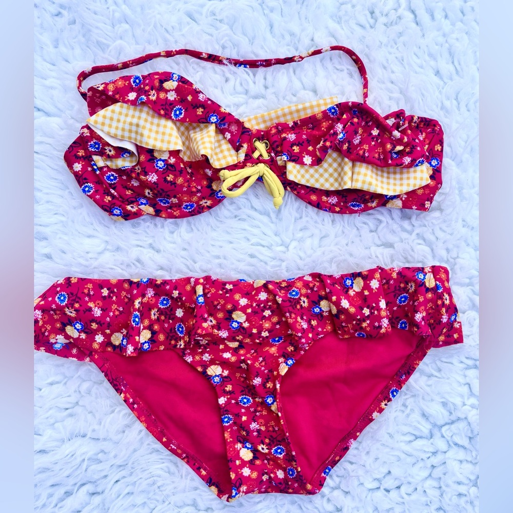 Xhilaration Red and Yellow Bikini